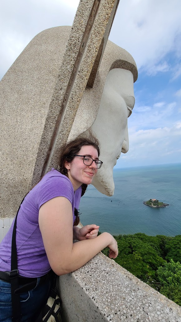 Sarah at the Christ Statue in Vung Tau