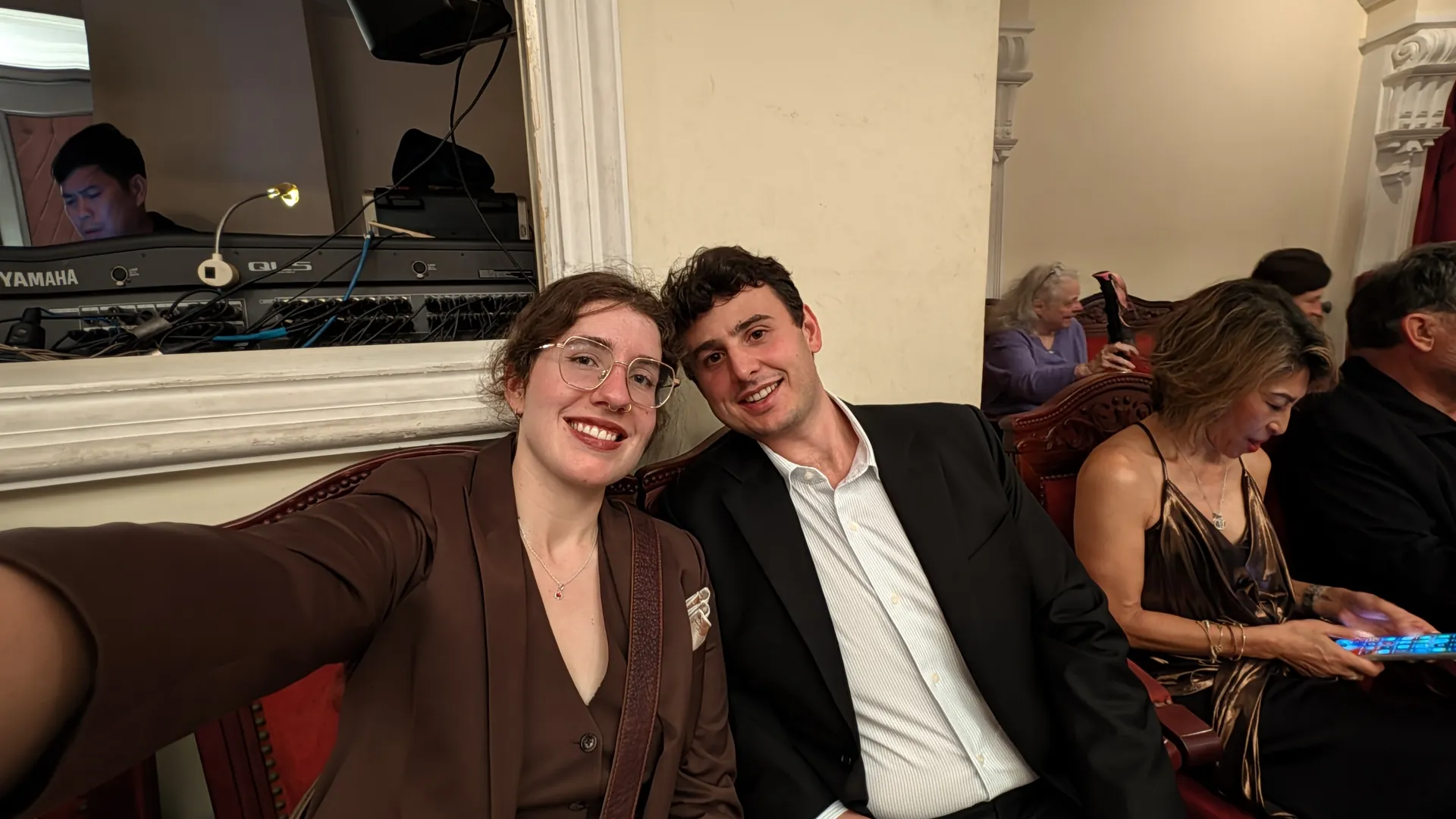 Liam and Sarah in their VMan suits at the Opera House in Saigon