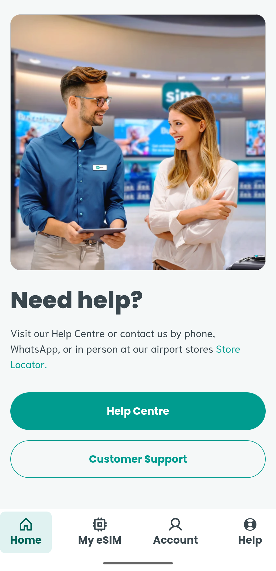 Sim Local support page