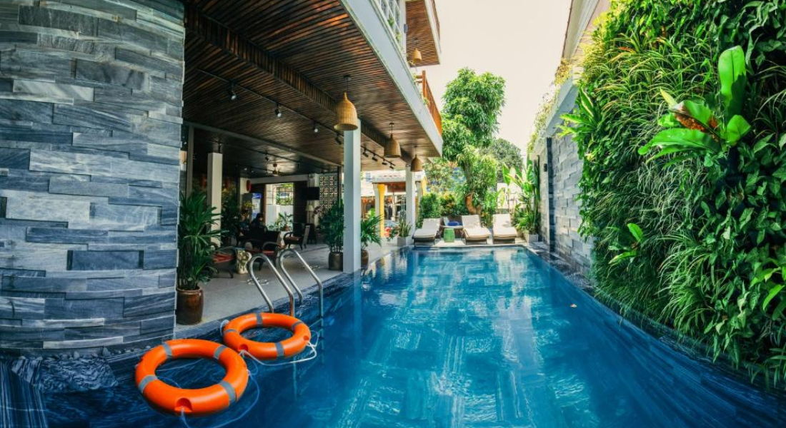 Beachfront hotel with a rooftop pool